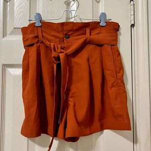 Madewell Size Orange Belted Paperbag Shorts